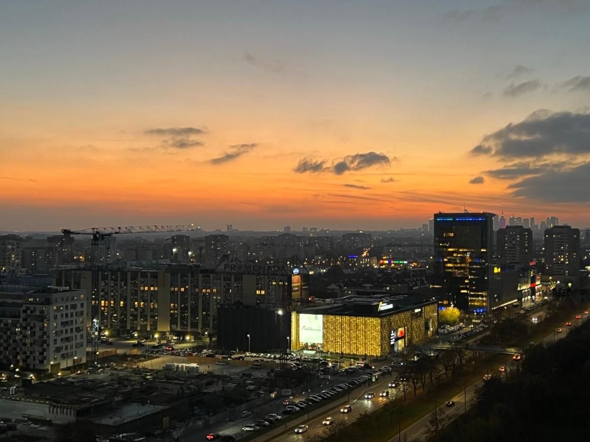 Apartament Skyscrapper Z Widokiem Na Panorame Warszawy Warsaw Exterior photo